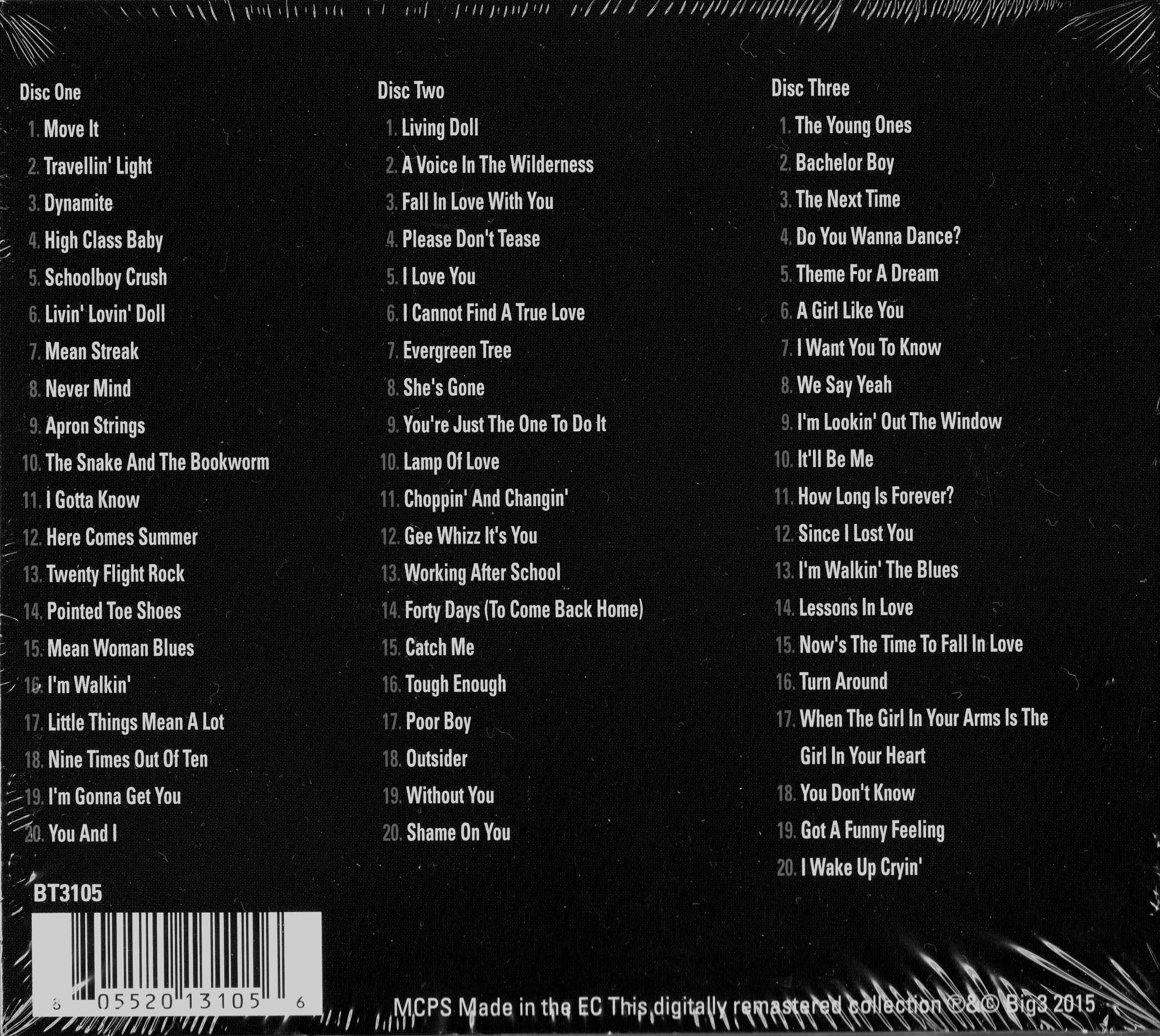 Cliff Richard The Absolutely Collection : Back